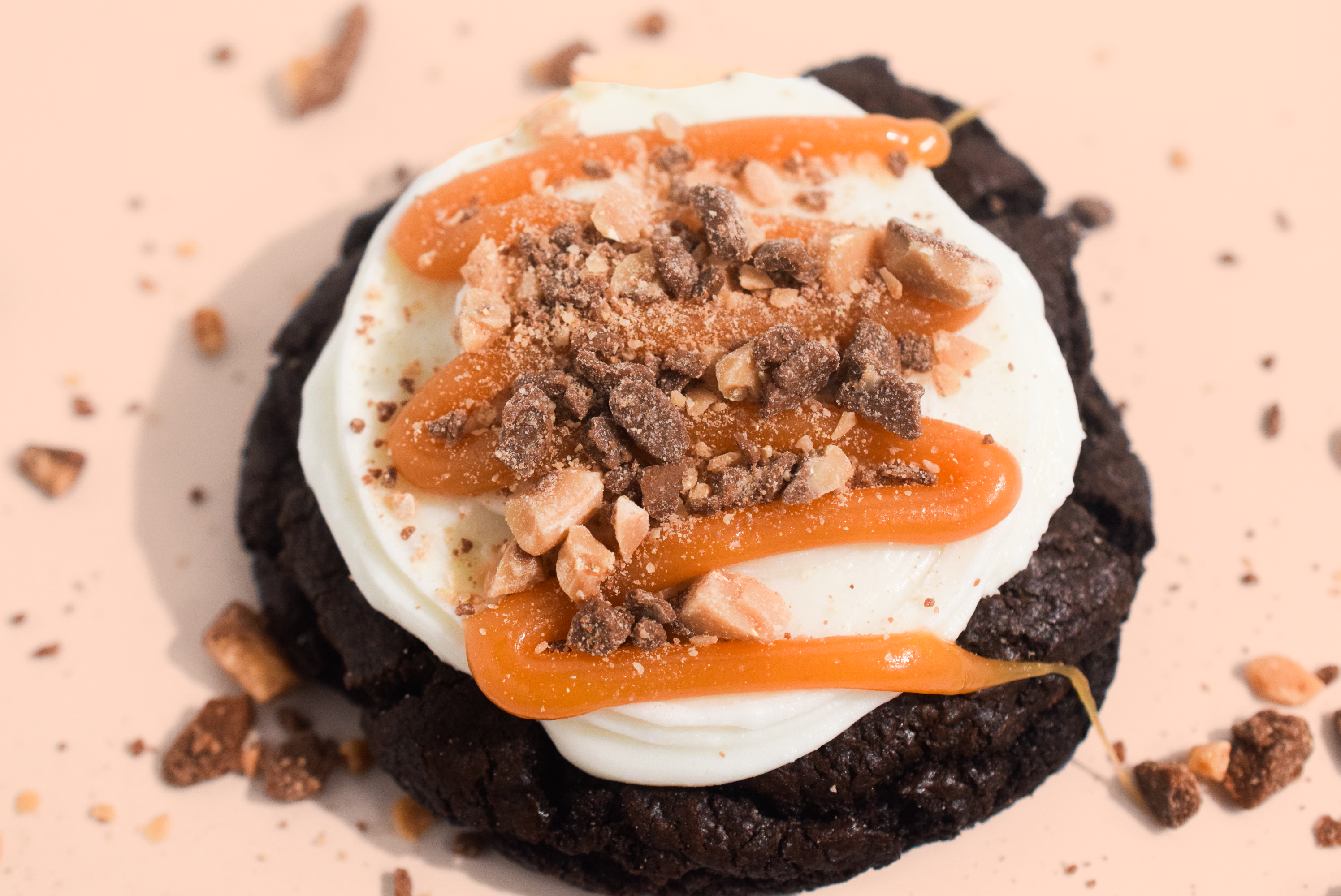An image of a Better Than Sex Cookie on a cream background.