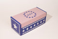 Box with American flag design on a white background