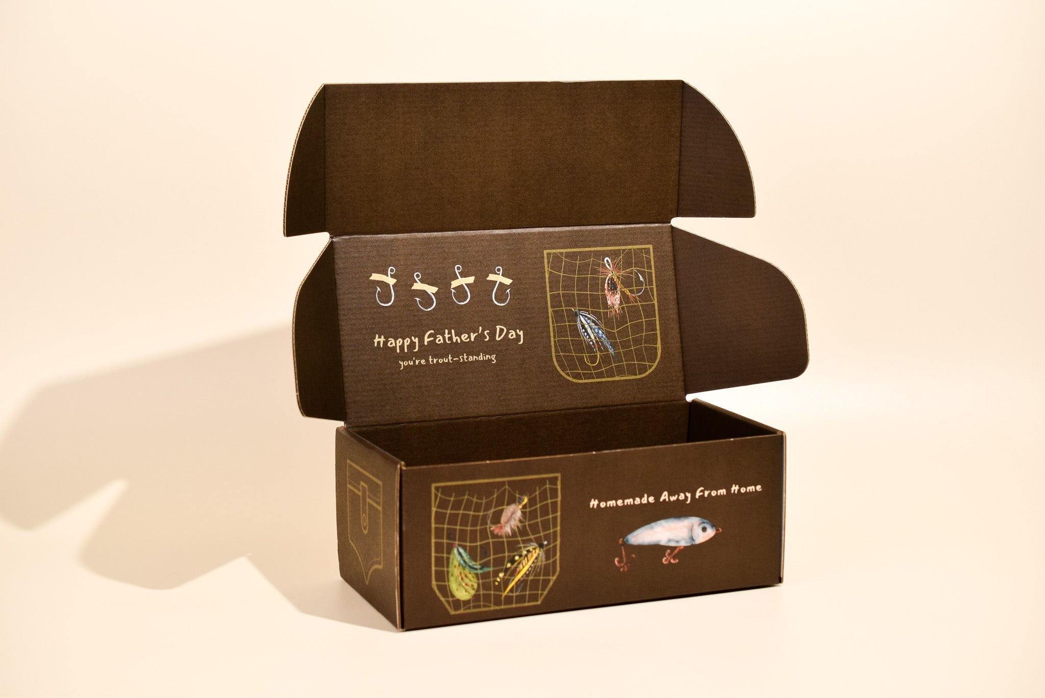 An image of Keksi's Father's Day fishing cookie box.